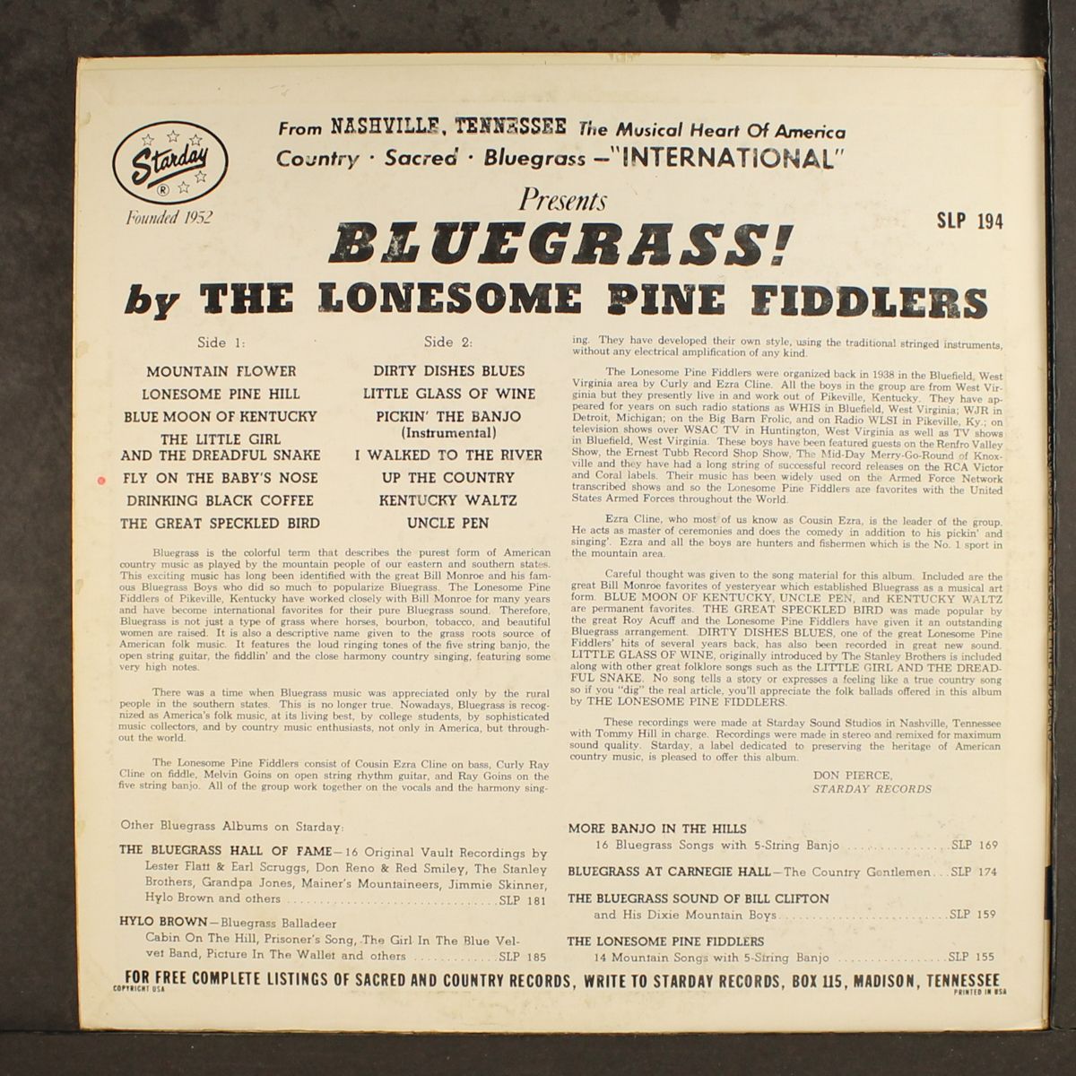 bluegrass! by LONESOME PINE FIDDLERS