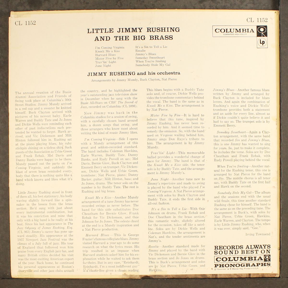 little jimmy rushing & the big brass by JIMMY RUSHING