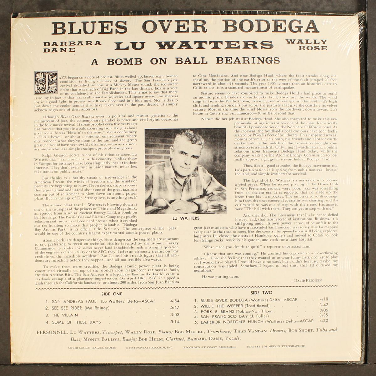 blues over bodega by LU WATTERS JAZZ BAND