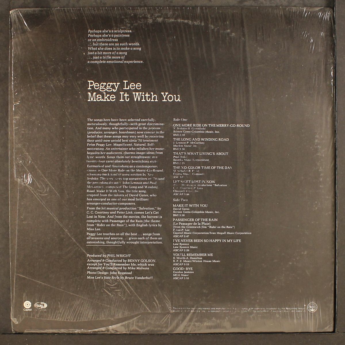 make it with you by PEGGY LEE