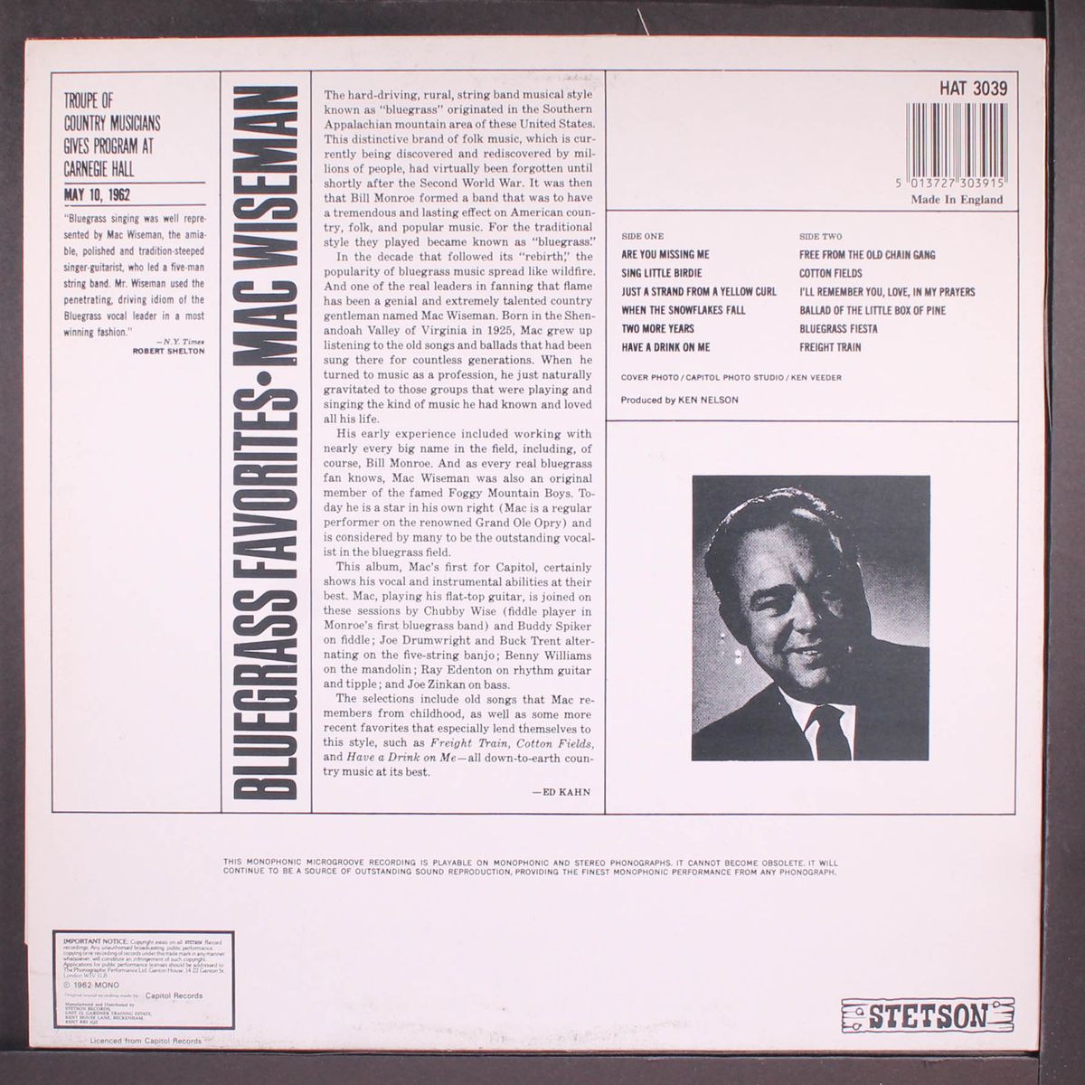 bluegrass favorites by MAC WISEMAN