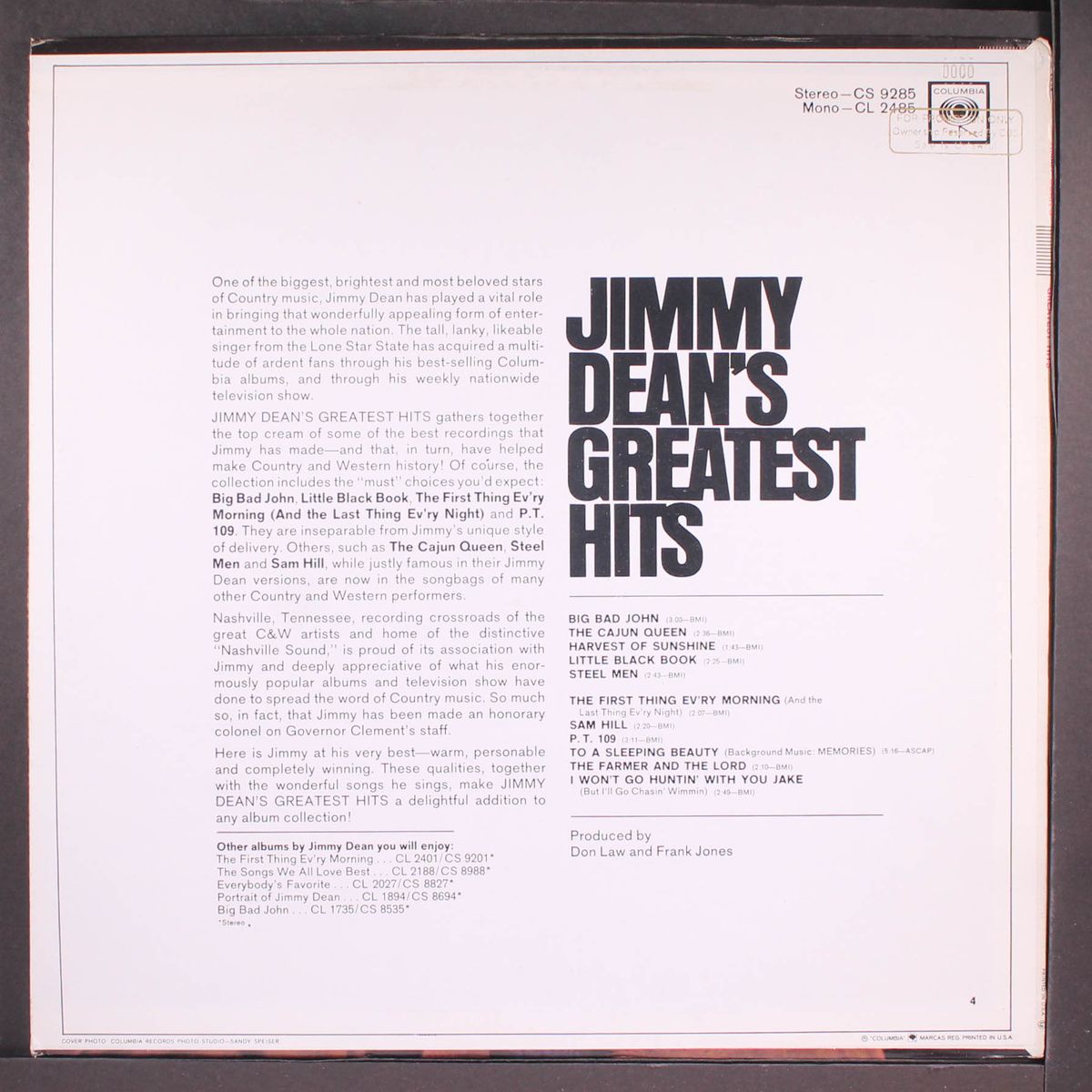 greatest hits by JIMMY DEAN
