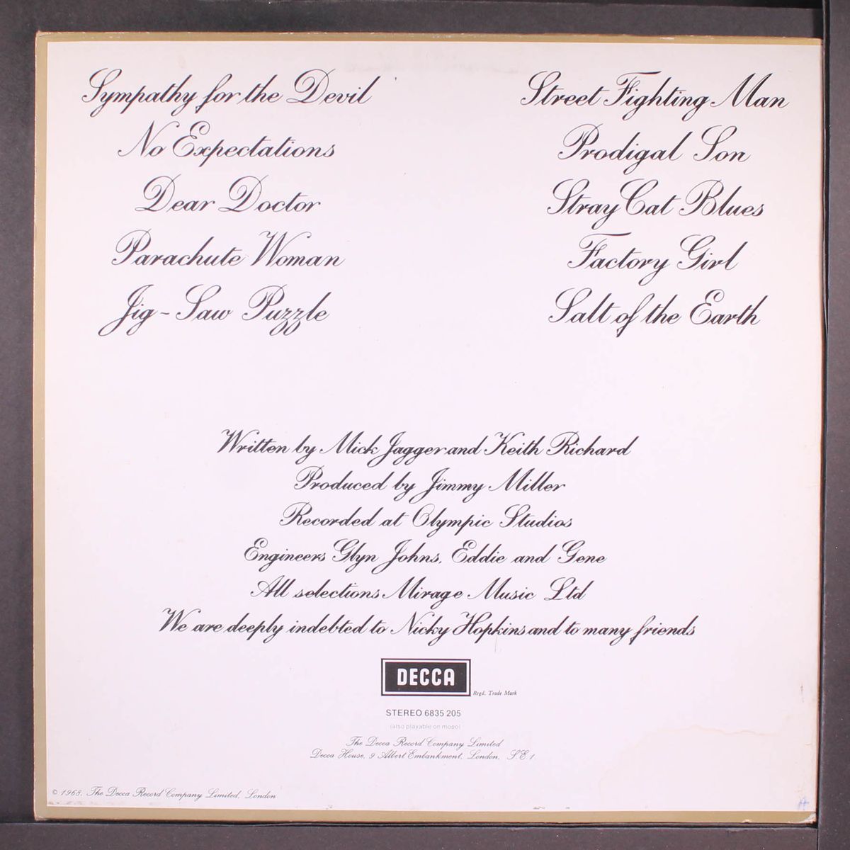 beggars banquet by ROLLING STONES