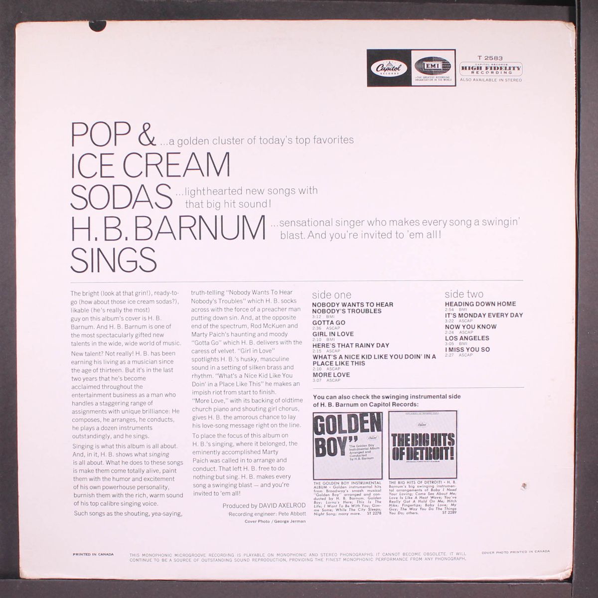 pop and ice cream sodas by H.B. BARNUM