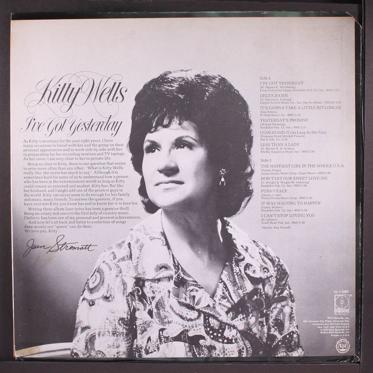i've got yesterday by KITTY WELLS