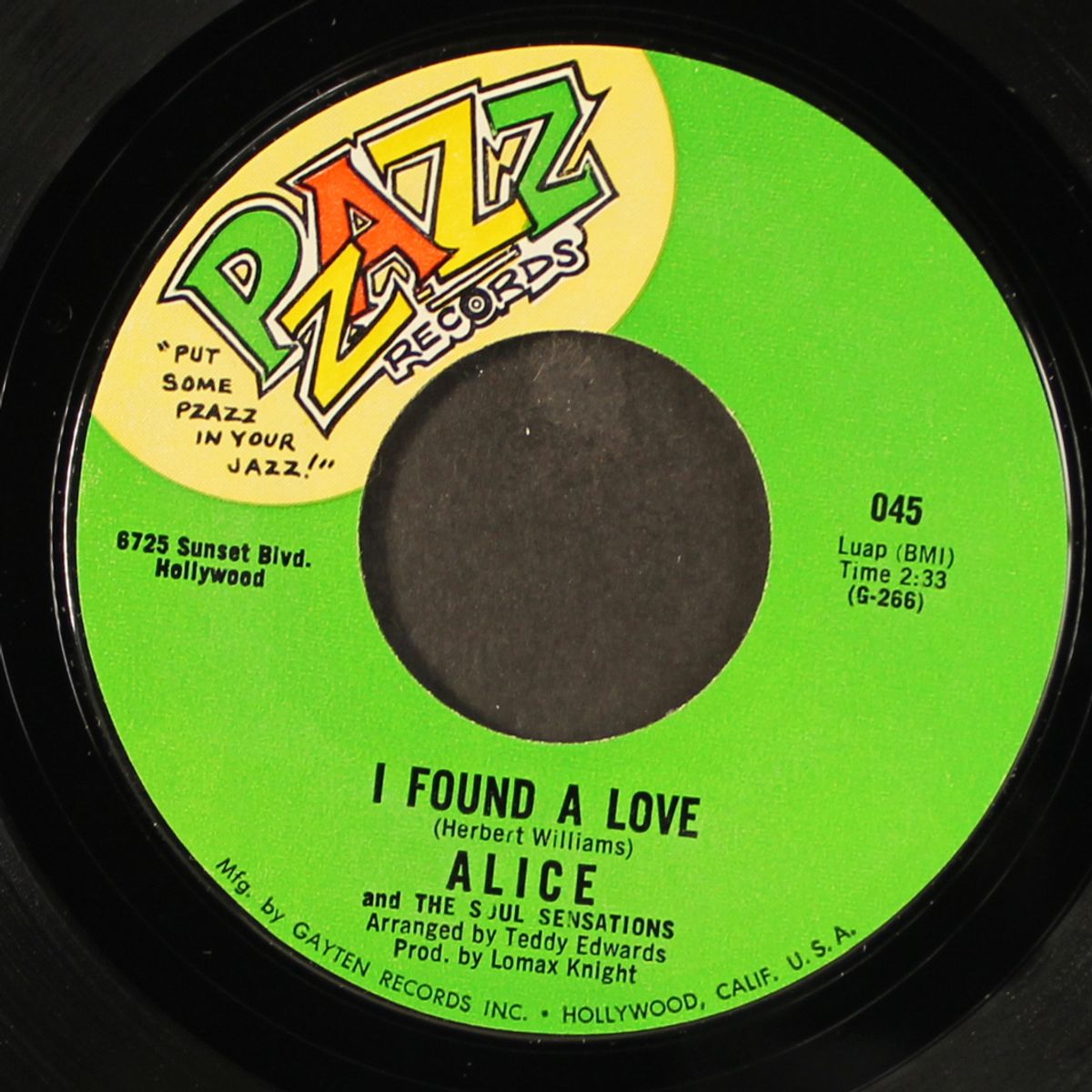the funky judge / i found a love by ALICE & SOUL SENSATIONS