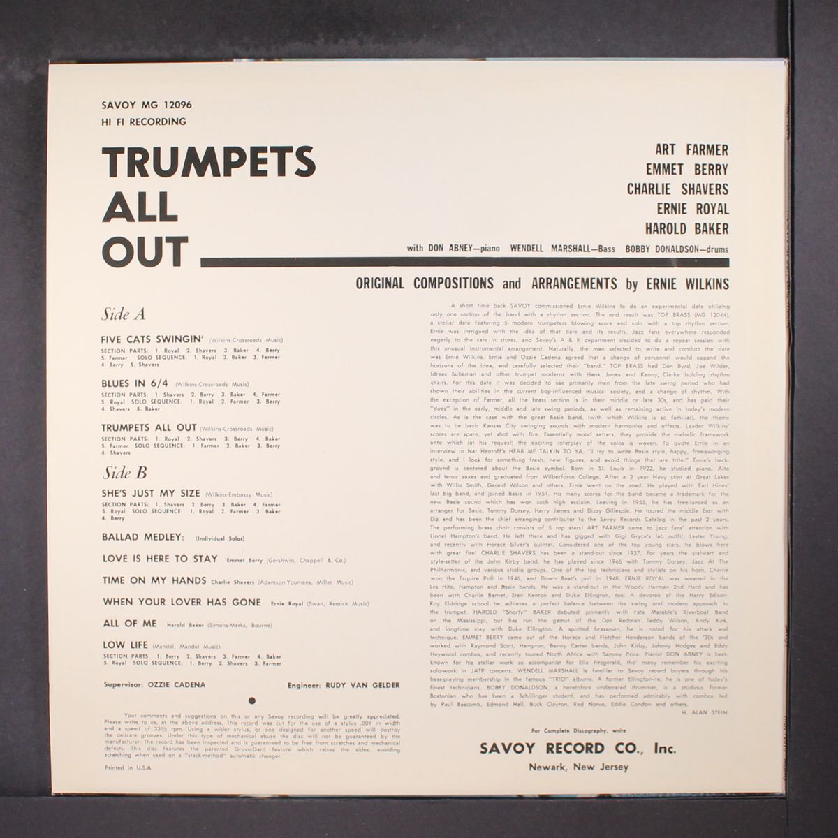 trumpets all out by ART FARMER