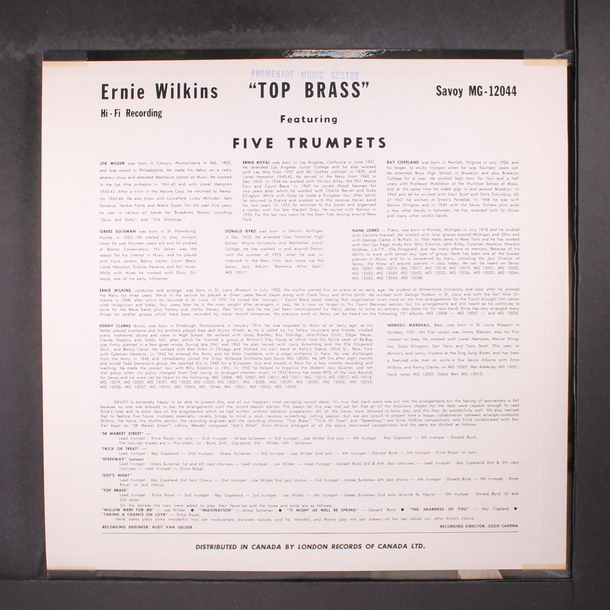 top brass by ERNIE WILKINS