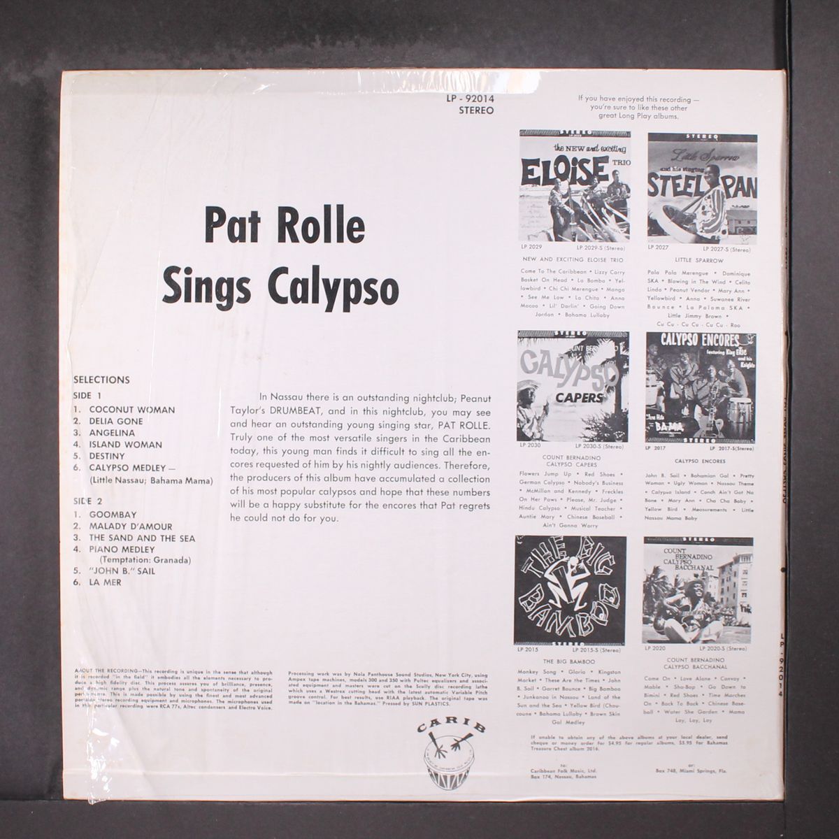 sings calypso by PAT ROLLE