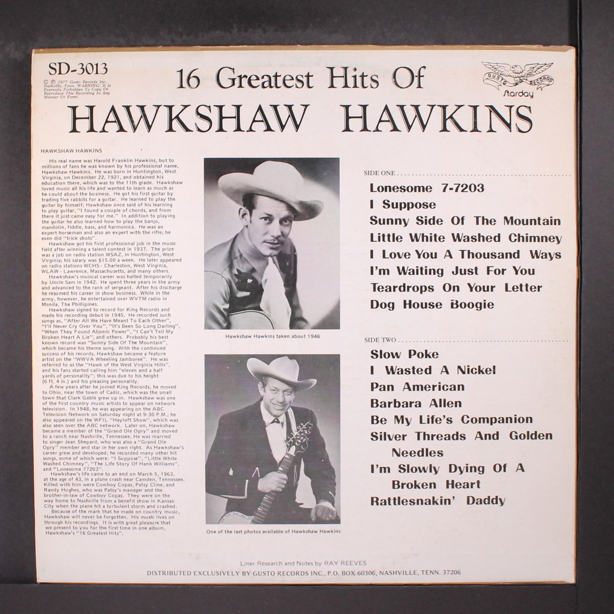 16 greatest hits by HAWKSHAW HAWKINS