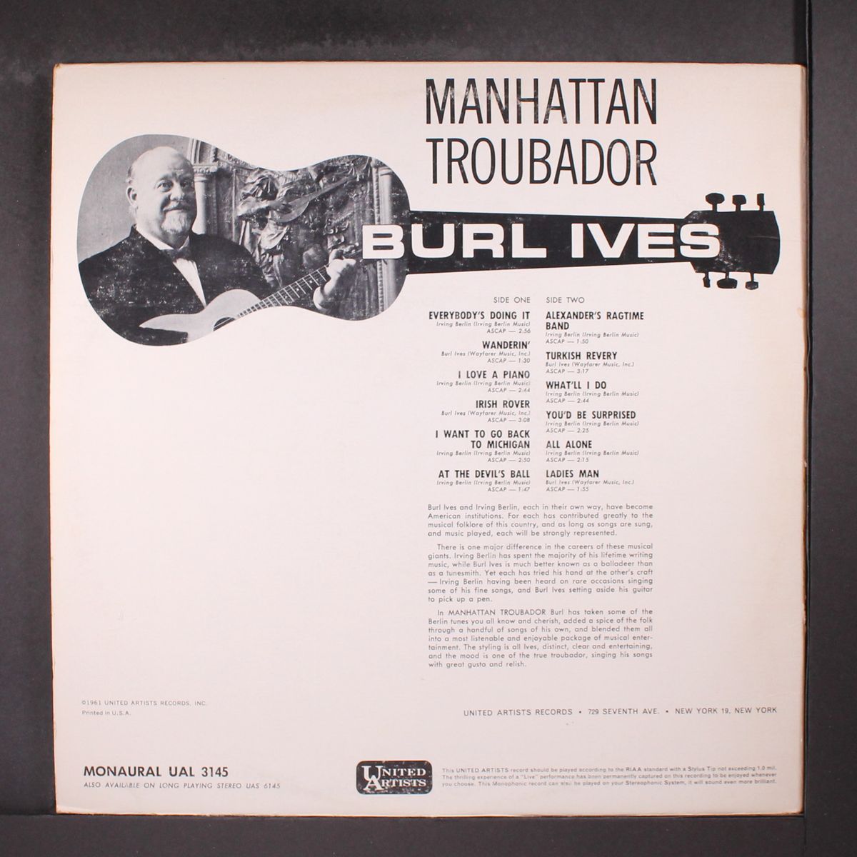 manhattan troubadour by BURL IVES