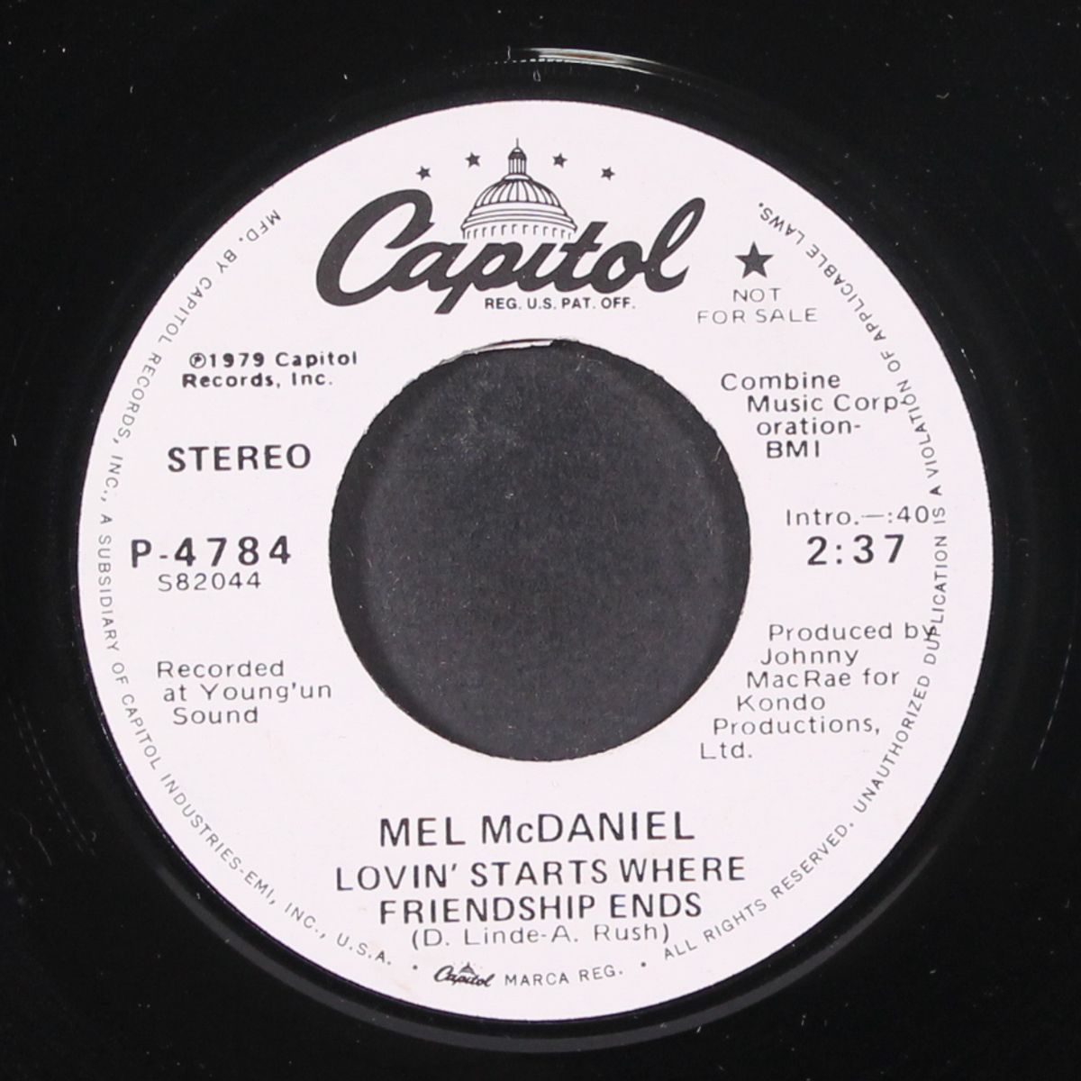 lovin' starts where friendhip ends / mono by MEL MCDANIEL