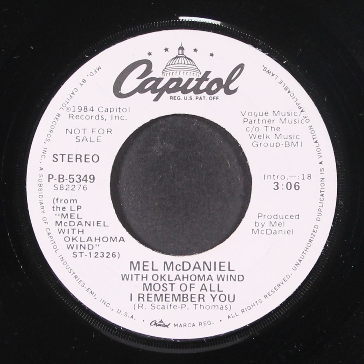 most of all i remember you / same by MEL MCDANIEL