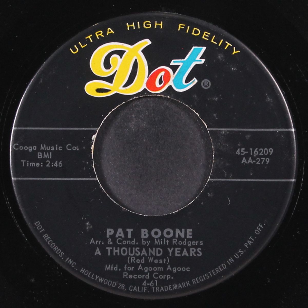 moody river / a thousand years by PAT BOONE
