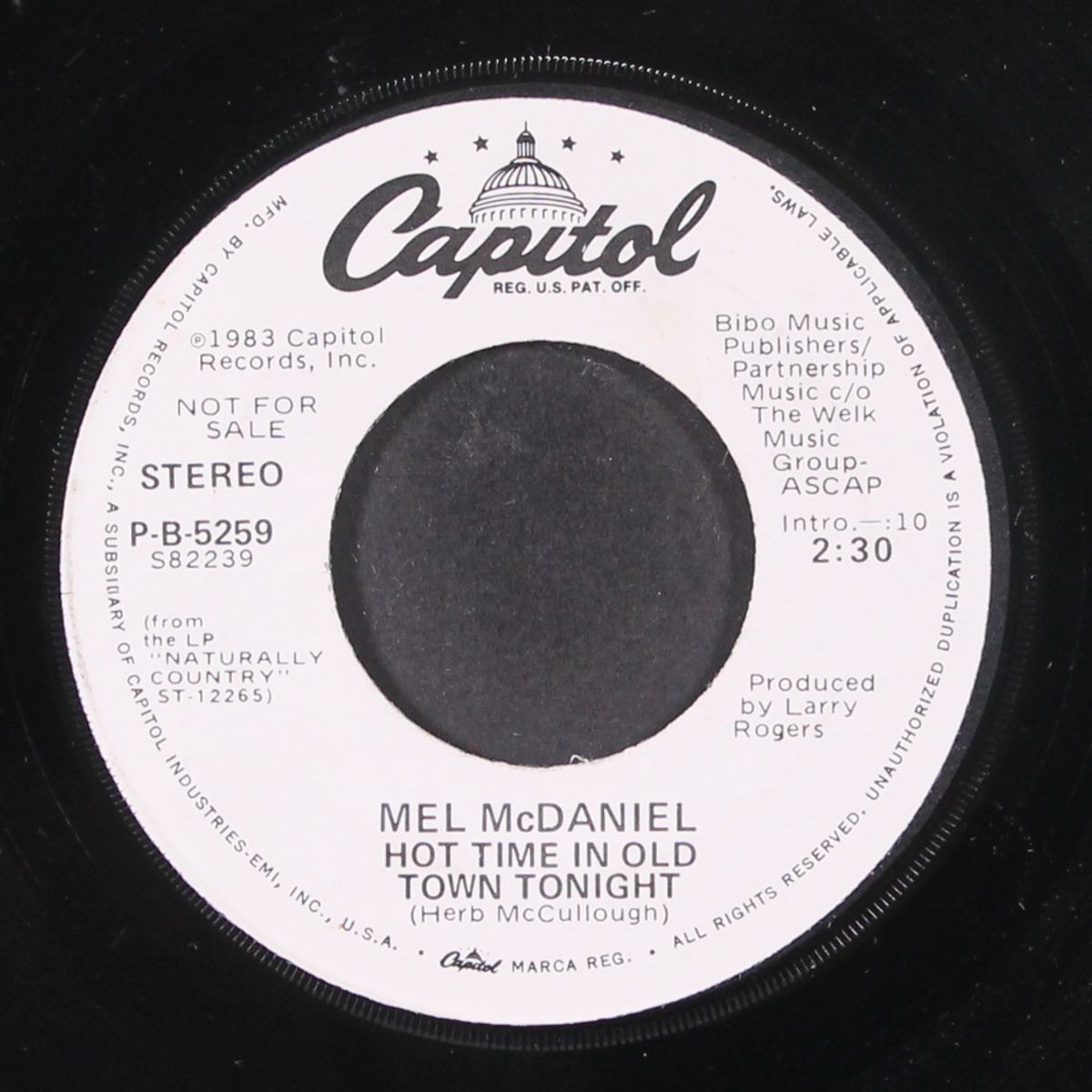 hot time in old town tonight / same by MEL MCDANIEL