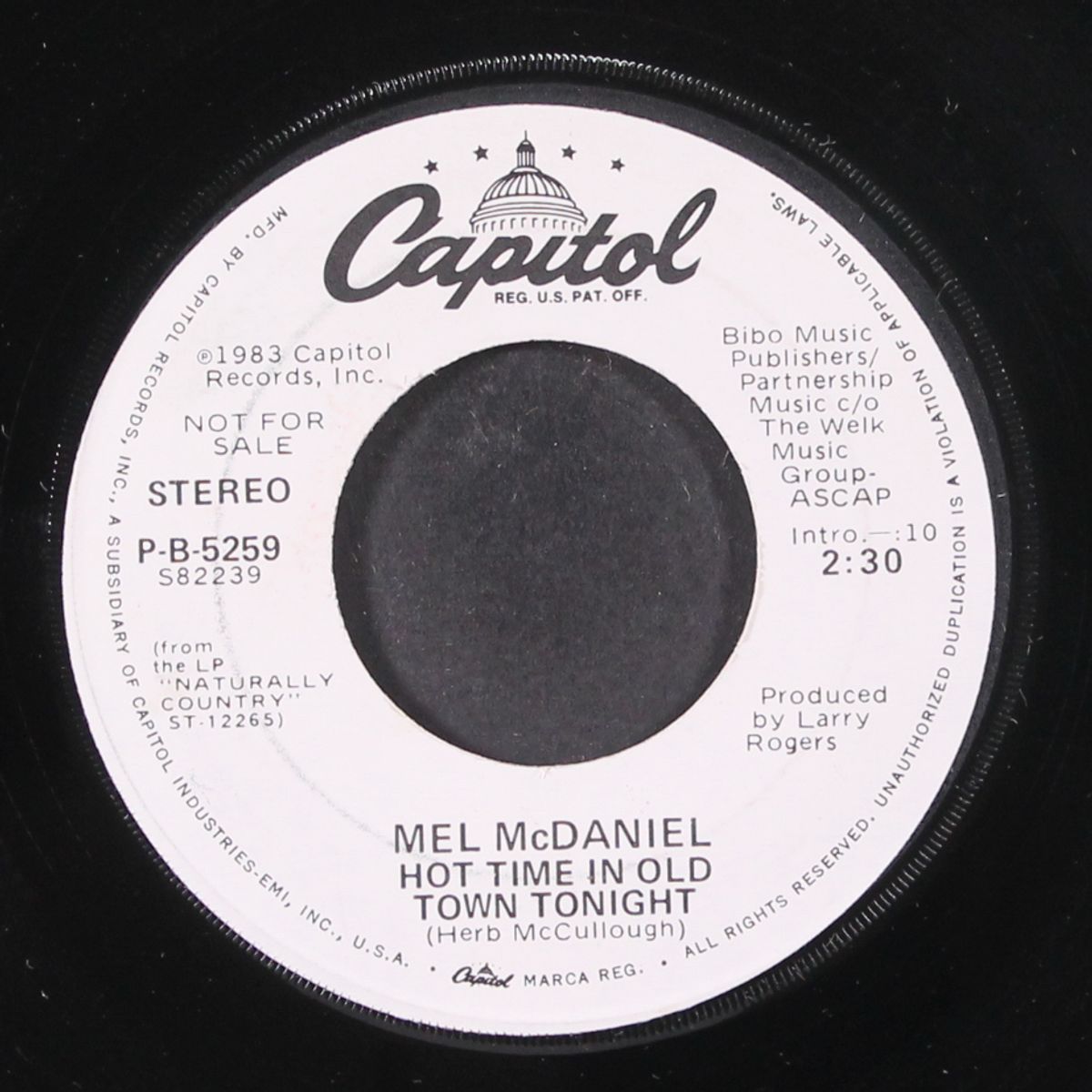 hot time in old town tonight / same by MEL MCDANIEL
