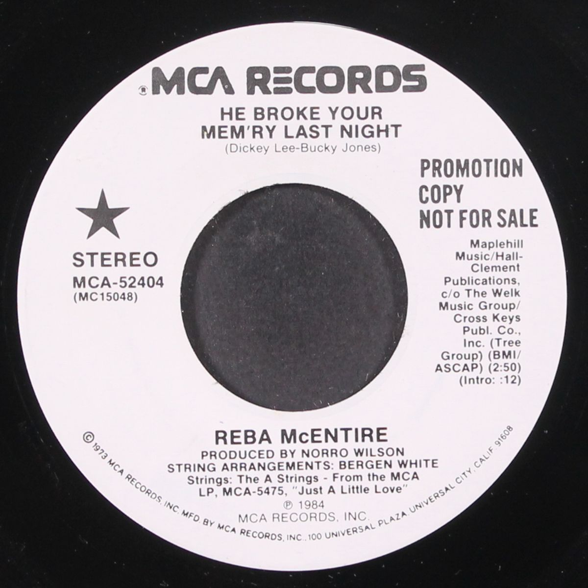 he broke your mem'ry last night / same by REBA MCENTIRE