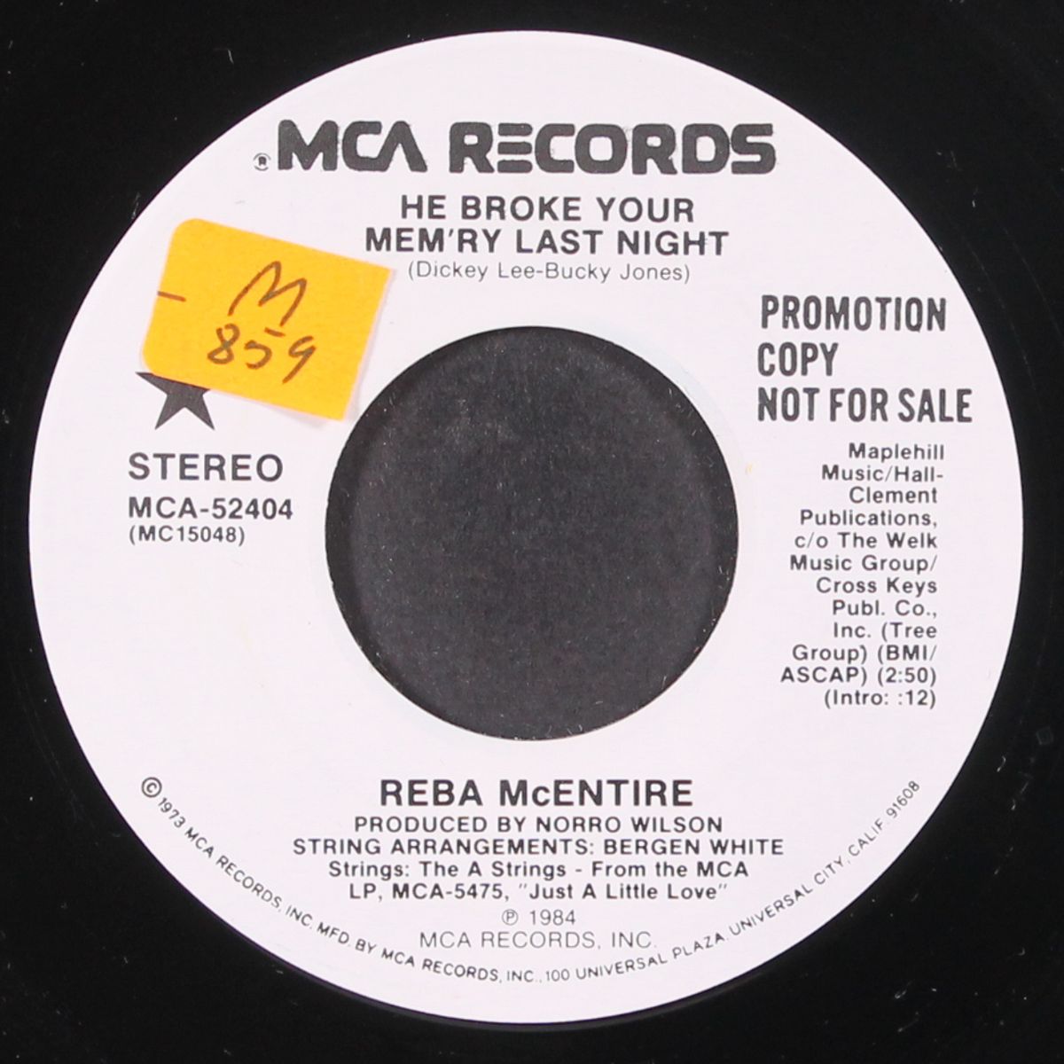 he broke your mem'ry last night / same by REBA MCENTIRE