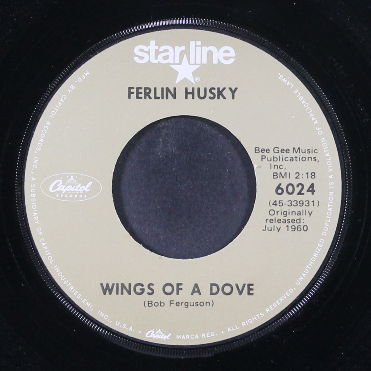 wings of a dove / gone by FERLIN HUSKY