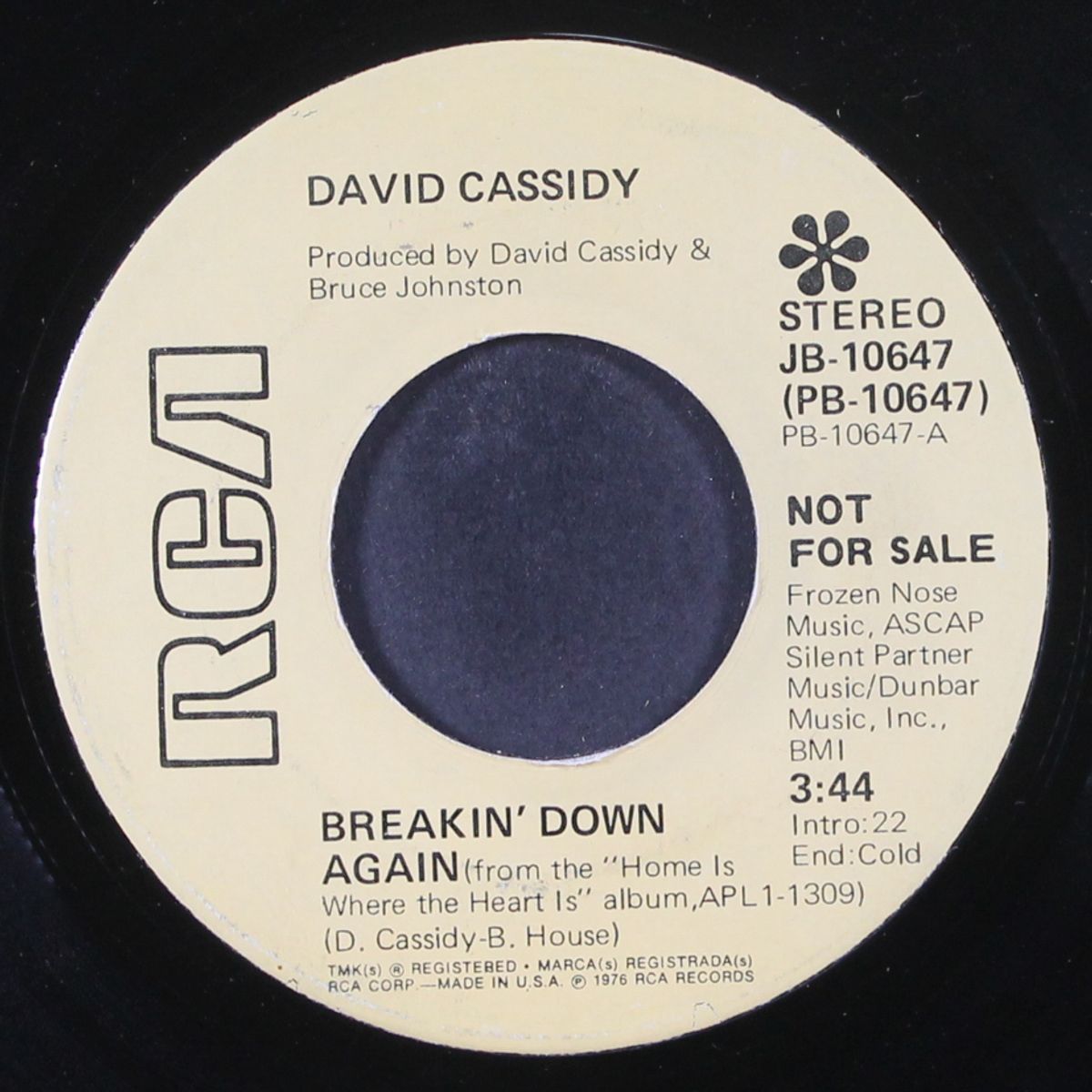 breakin' down again / on fire by DAVID CASSIDY