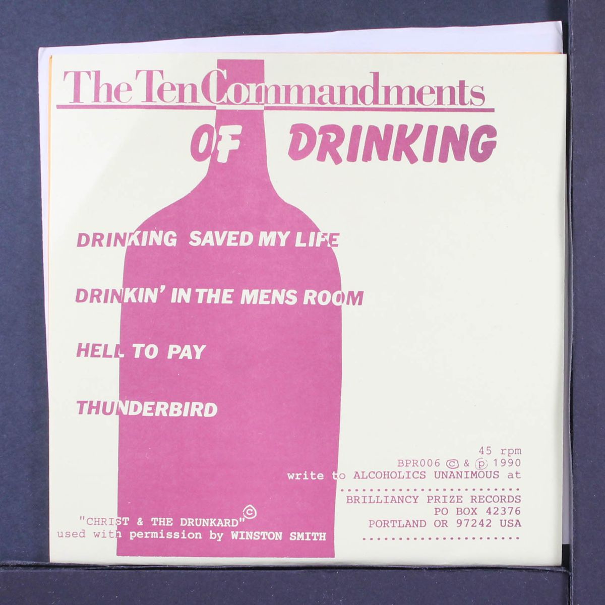 ten commandments of drinking by ALCOHOLICS UNANIMOUS