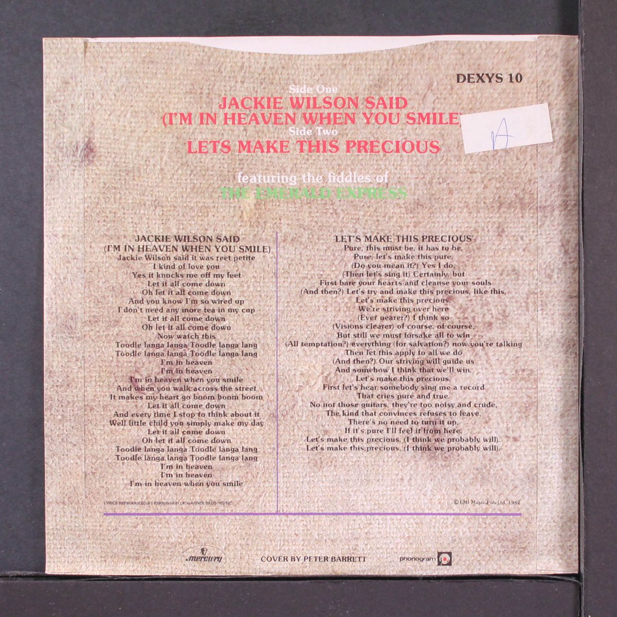 jackie wilson said / lets make this precious by DEXYS MIDNIGHT RUNNERS
