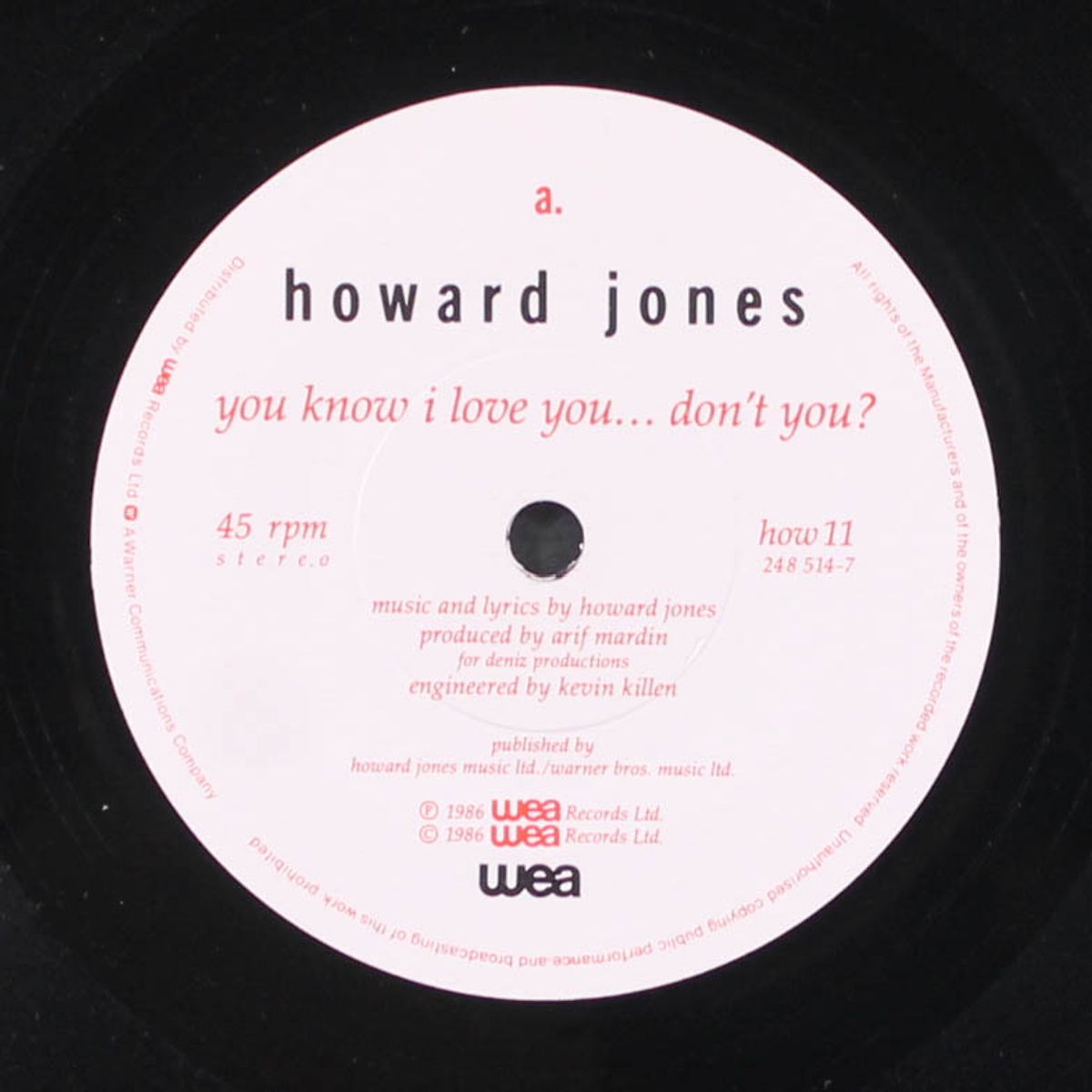 you know i love you don't you by HOWARD JONES