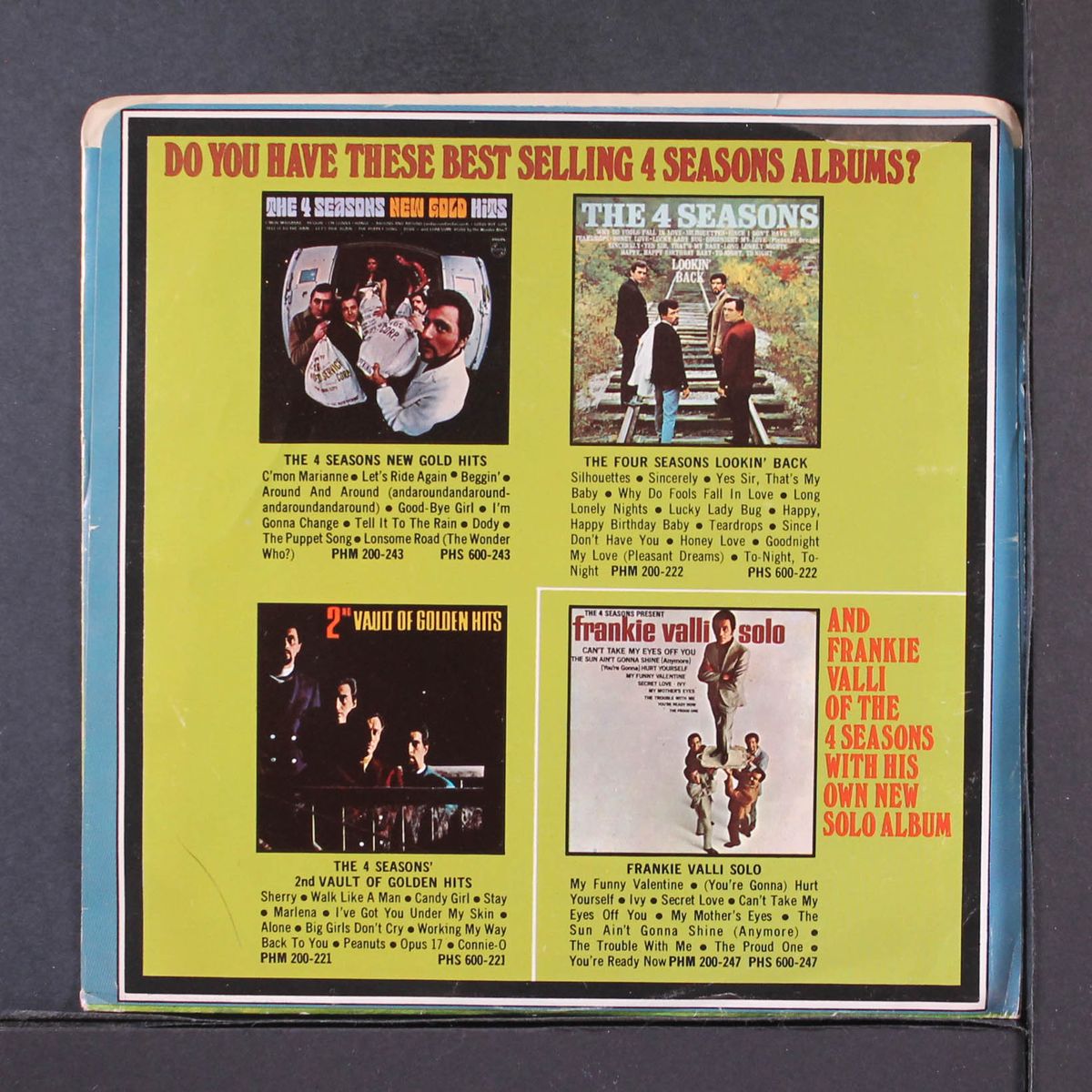 saturday's father / good-bye girl by FOUR SEASONS