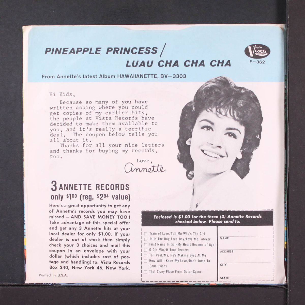 pineapple princess / luau cha cha cha by ANNETTE