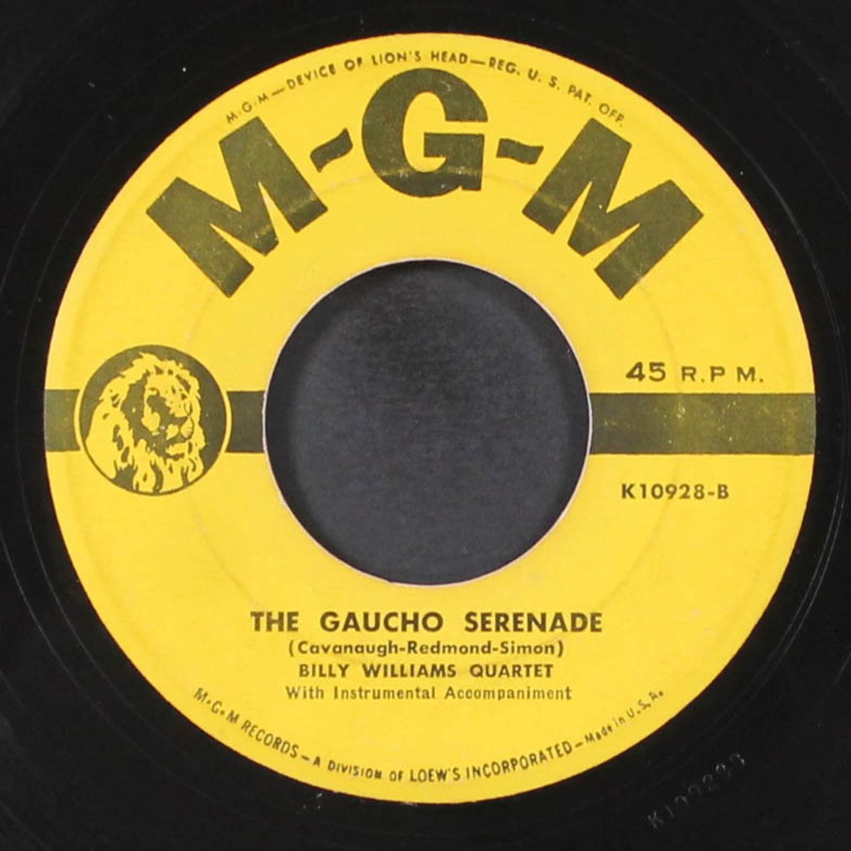 i won't cry anymore / the gaucho serenade by BILLY WILLIAMS QUARTET