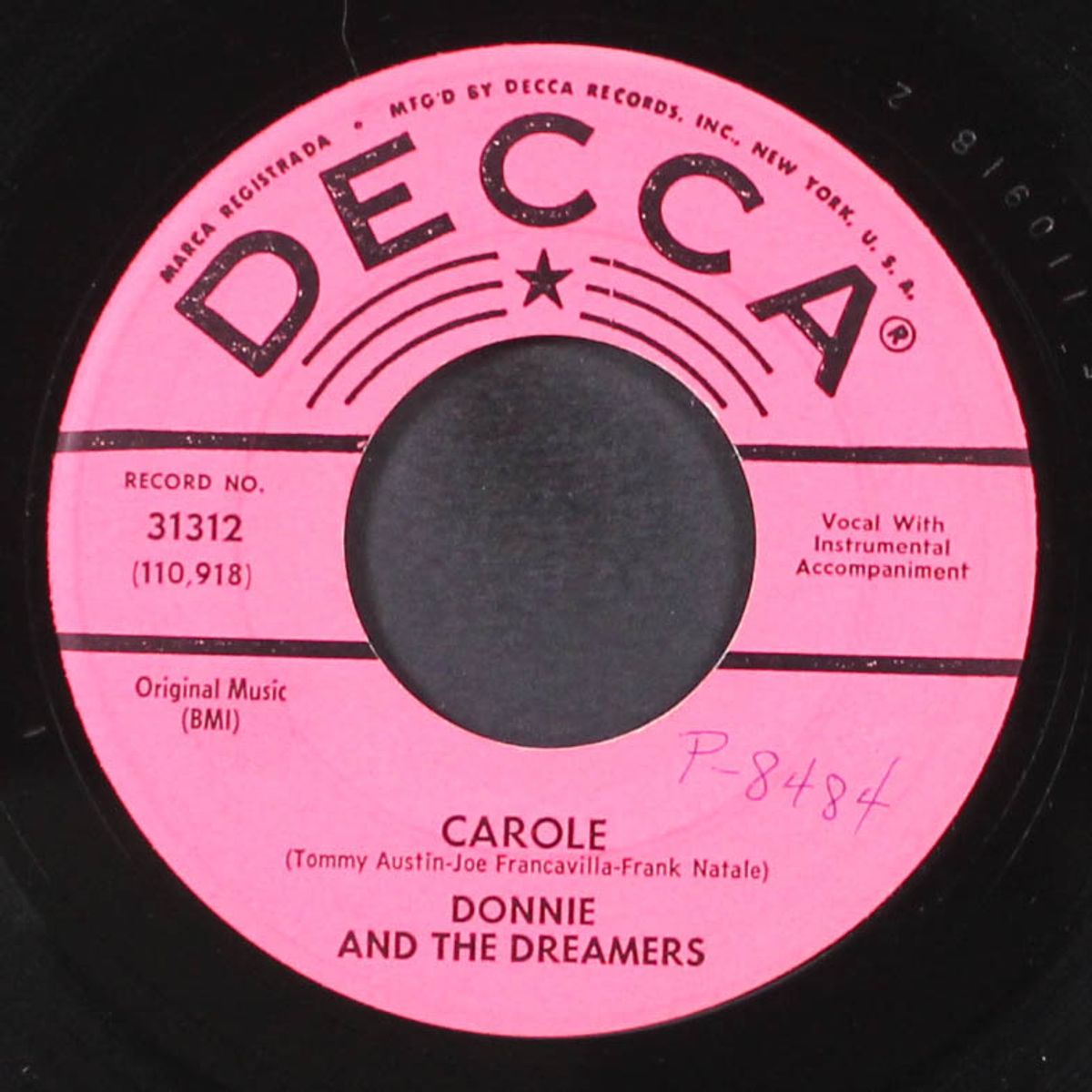 ruby my love / carole by DONNIE & DREAMERS