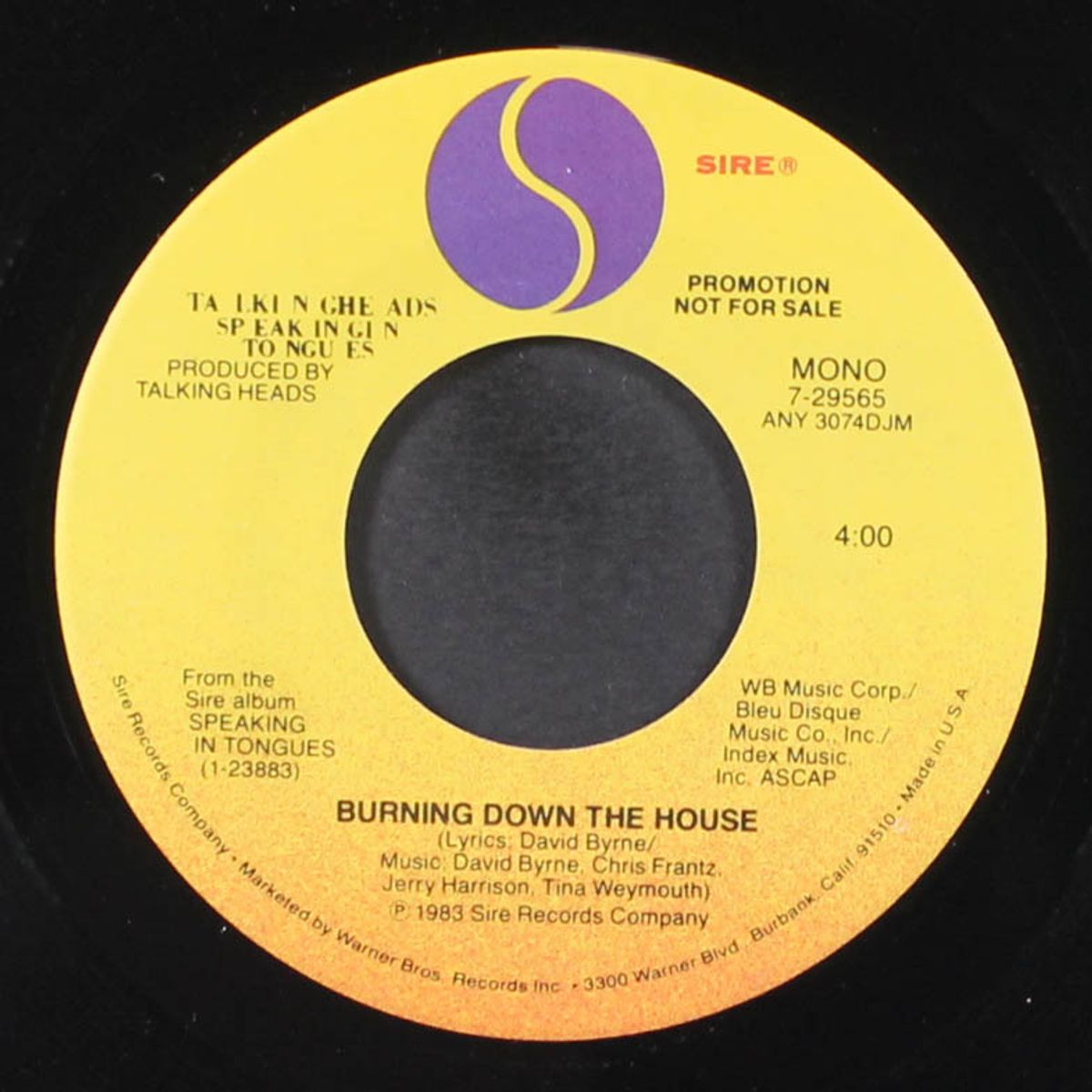 burning down the house / i get wild/wild gravity by TALKING HEADS