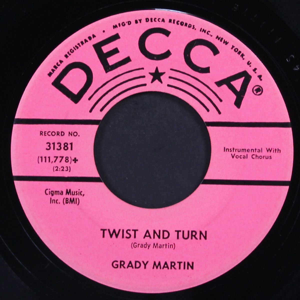 twist and turn / good good good by GRADY MARTIN