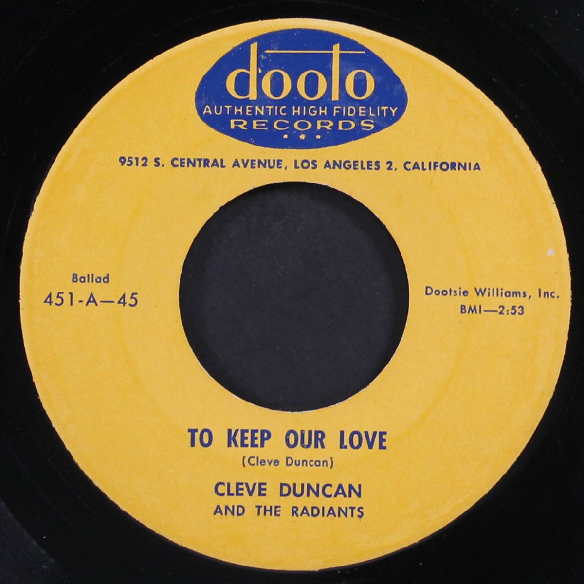 to keep our love / i'm betting my heart by CLEVE DUNCAN & RADIANTS