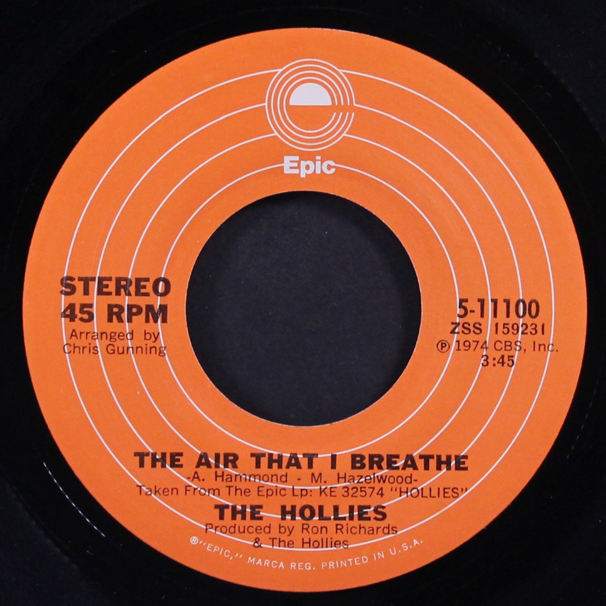 the air that i breathe / no more riders by HOLLIES