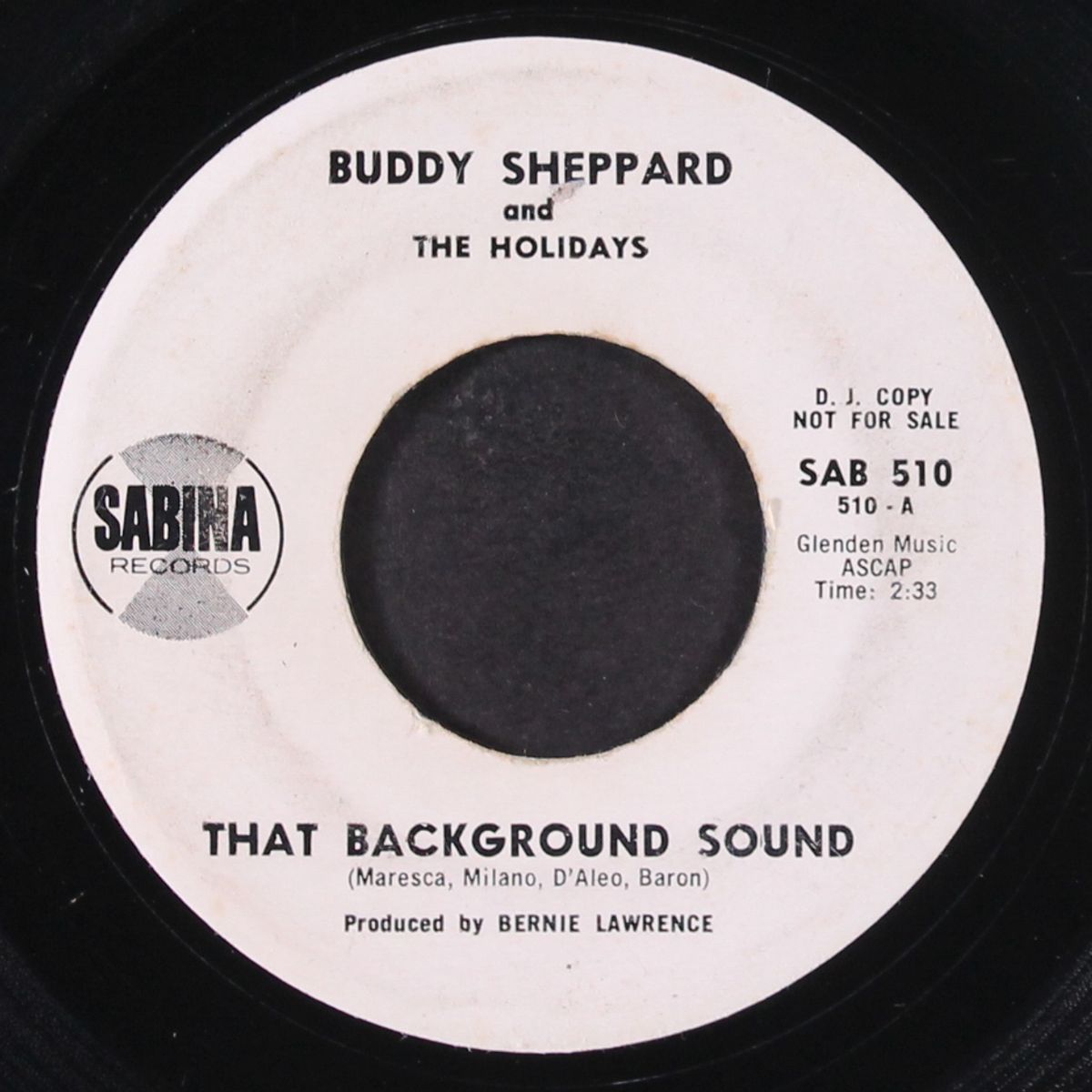 now it's all over / that background sound by BUDDY SHEPPARD & HOLIDAYS