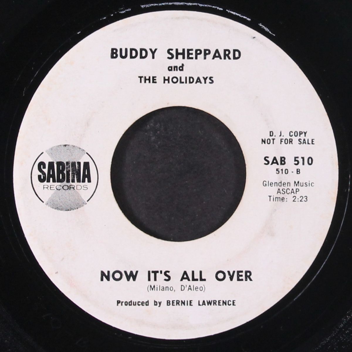 now it's all over / that background sound by BUDDY SHEPPARD & HOLIDAYS