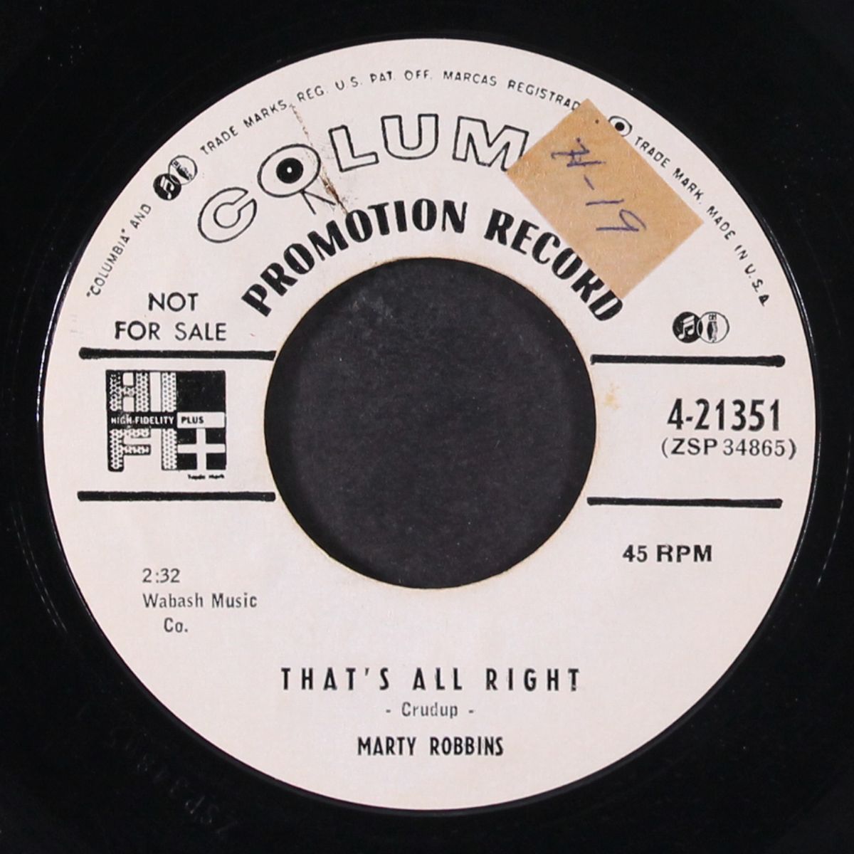 that's all right / gossip by MARTY ROBBINS