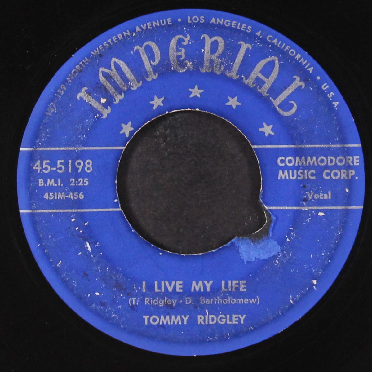 lavinia / i live my life by TOMMY RIDGLEY