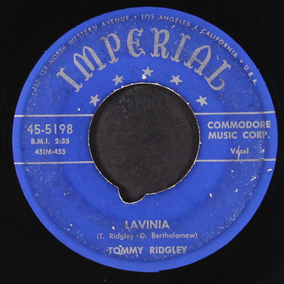 lavinia / i live my life by TOMMY RIDGLEY
