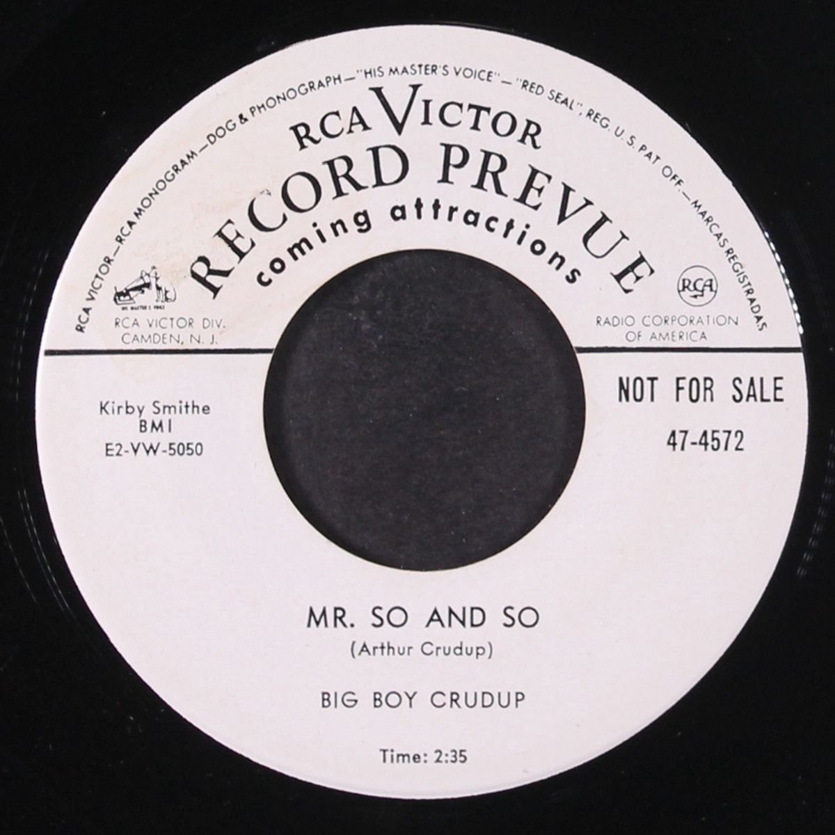 goin' back to georgia / mr. so and so by ARTHUR 'BIG BOY' CRUDUP