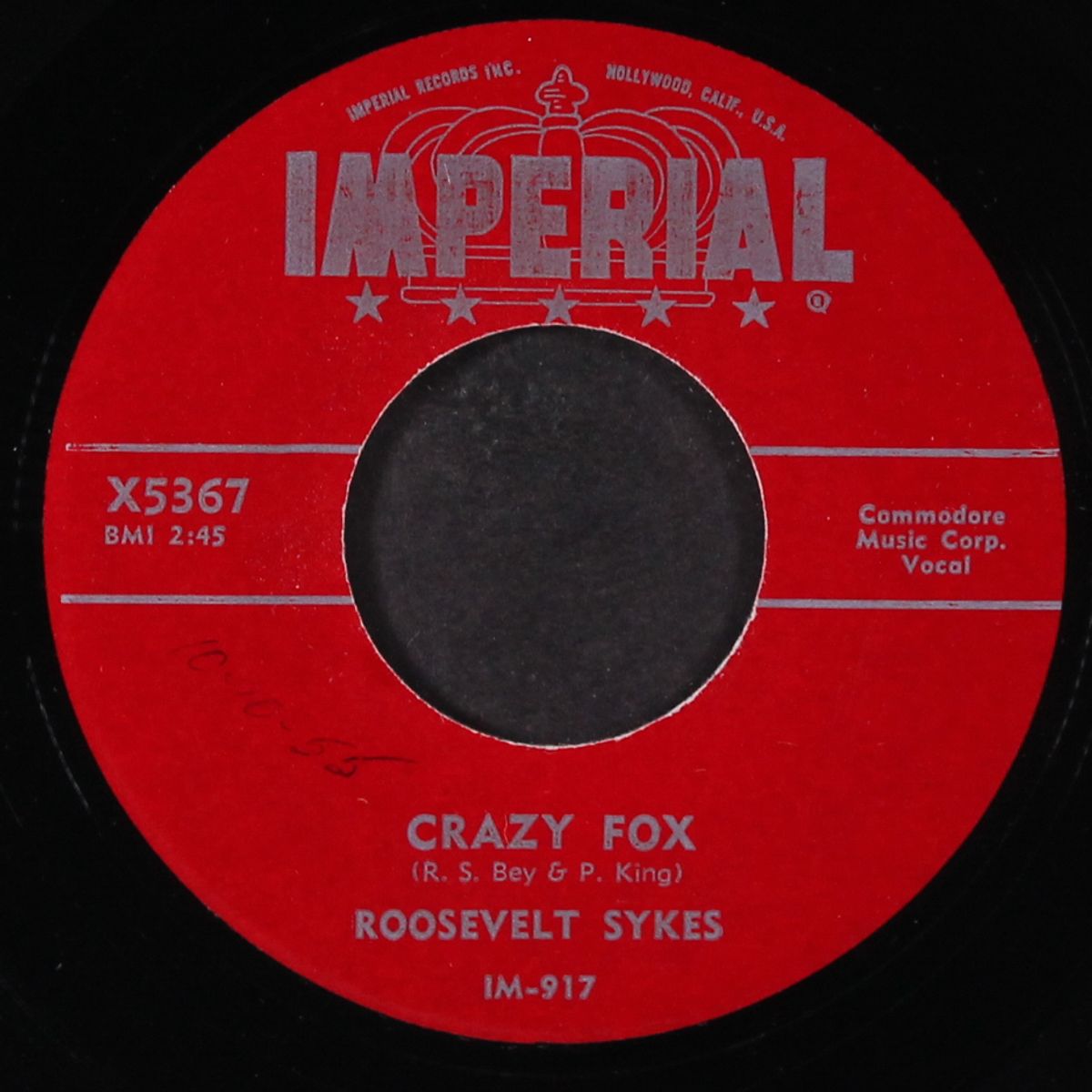crazy fox / hush oh hush by ROOSEVELT SYKES