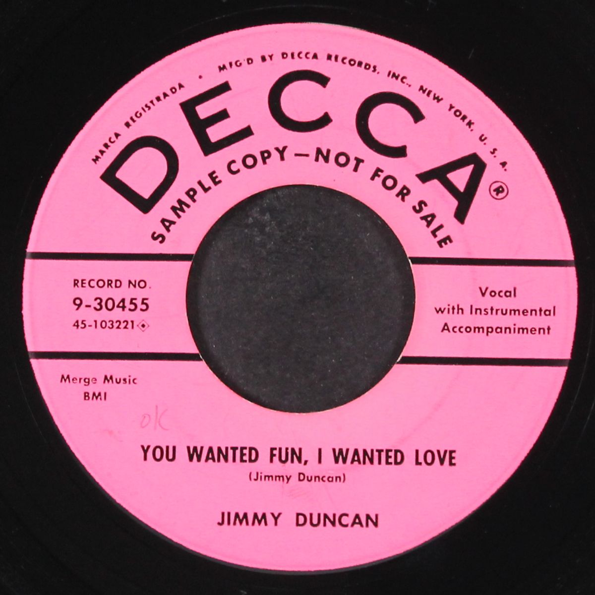 run little joey / you wanted fun, i wanted love by JIMMY DUNCAN