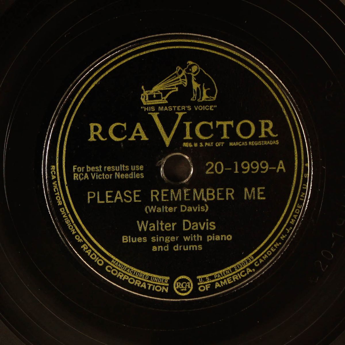 please remember me / new b&o blues by WALTER DAVIS