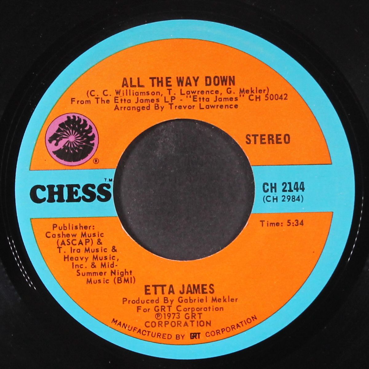 all the way down / lay back daddy by ETTA JAMES
