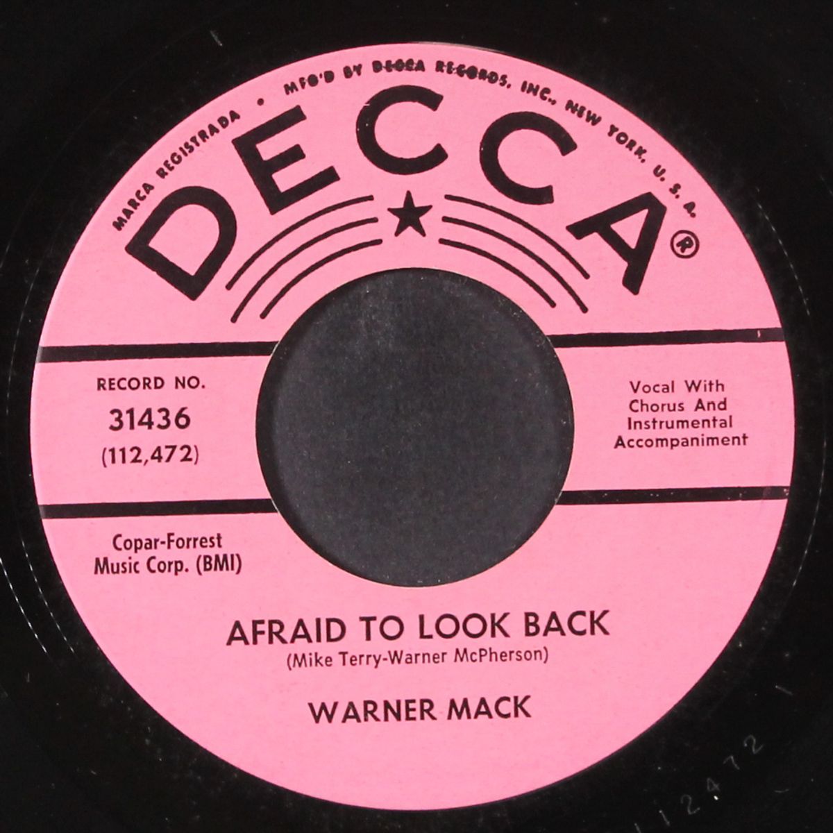 afraid to look back by WARNER MACK