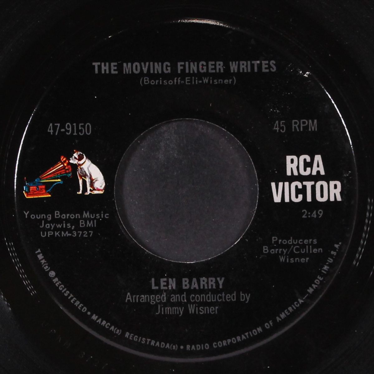 the moving finger writes / our love by LEN BARRY