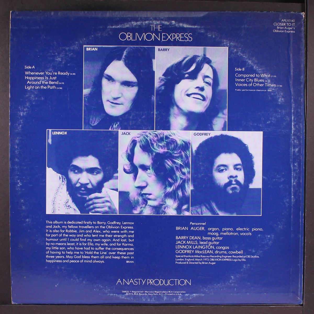 closer to it! by BRIAN AUGER'S OBLIVION EXPRESS