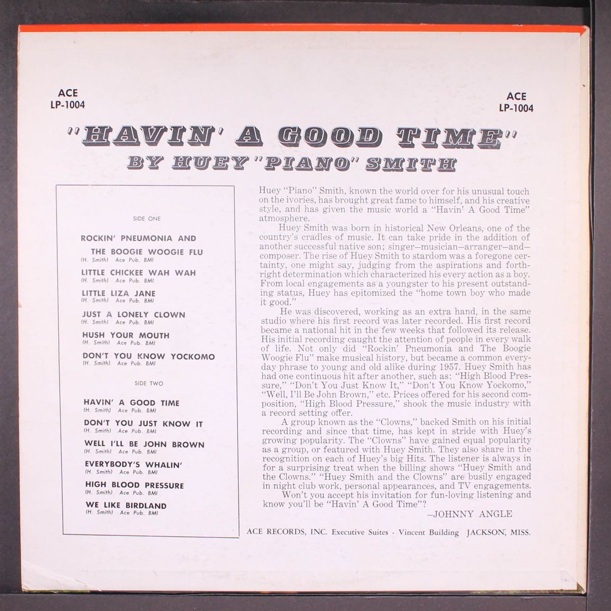 having a good time by HUEY 'PIANO' SMITH & CLOWNS