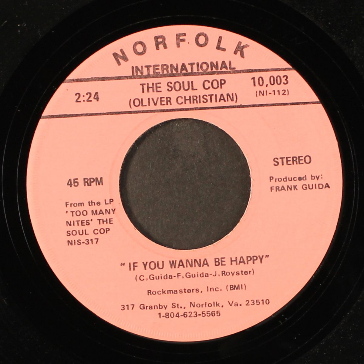 too many nites / if you wanna be happy by SOUL COP